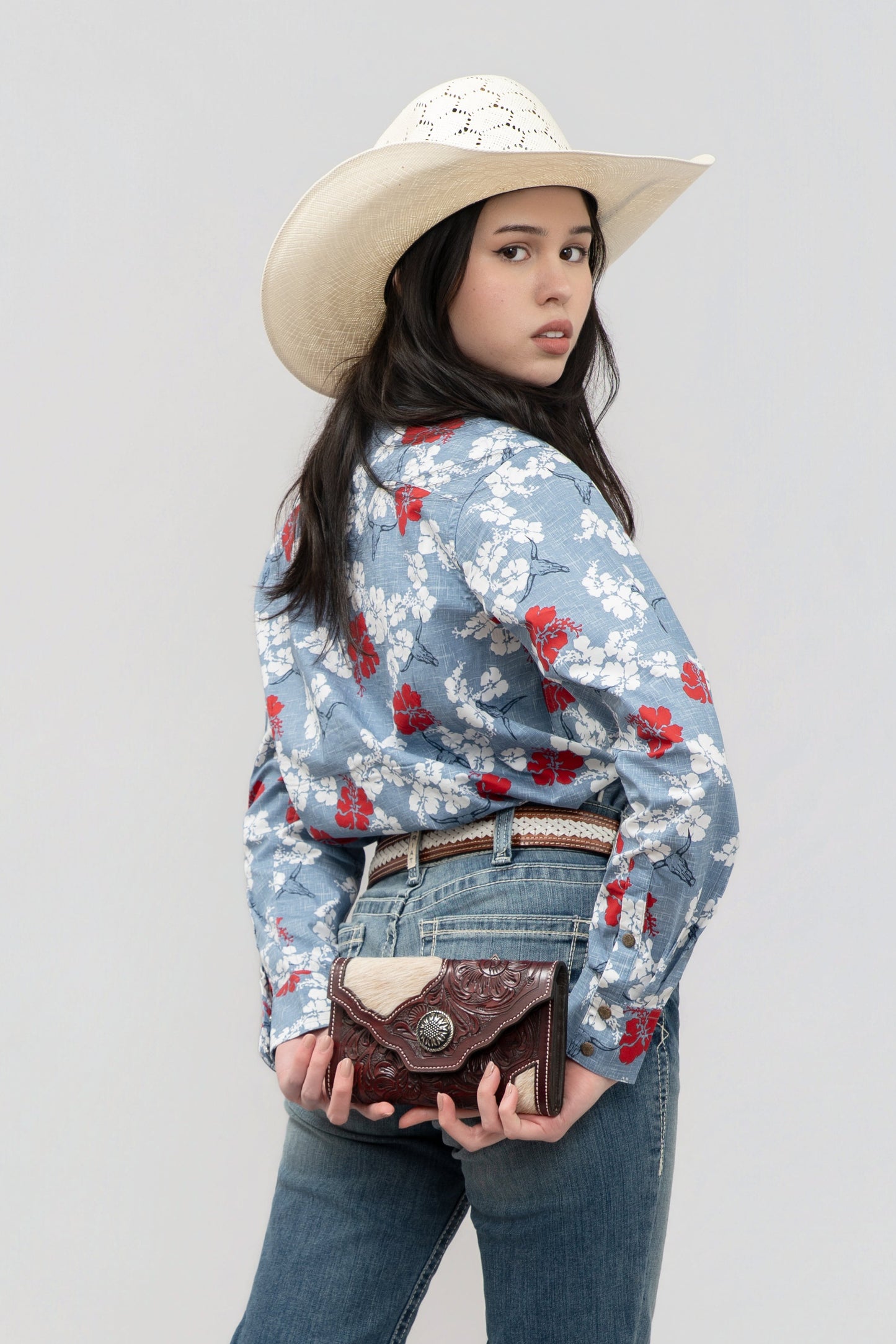 Outback King | Cowgirl Classic Shirt | Hibiscus Longhorn