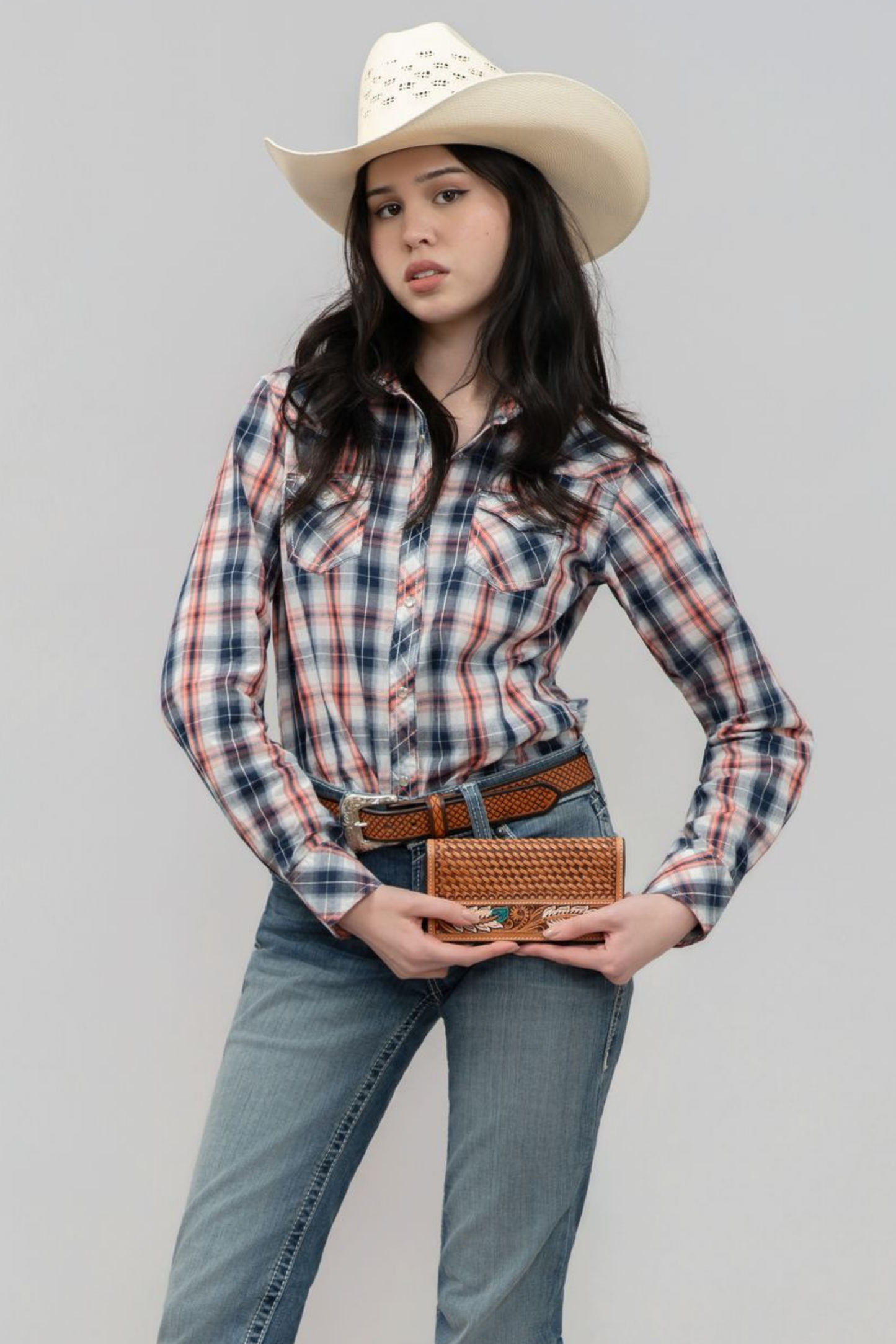 Outback King | Honey Don't Shirt | Orange/Black Check