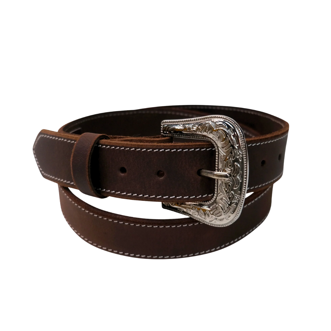 Outback King | Frontier Belt | Stitched Mahogany