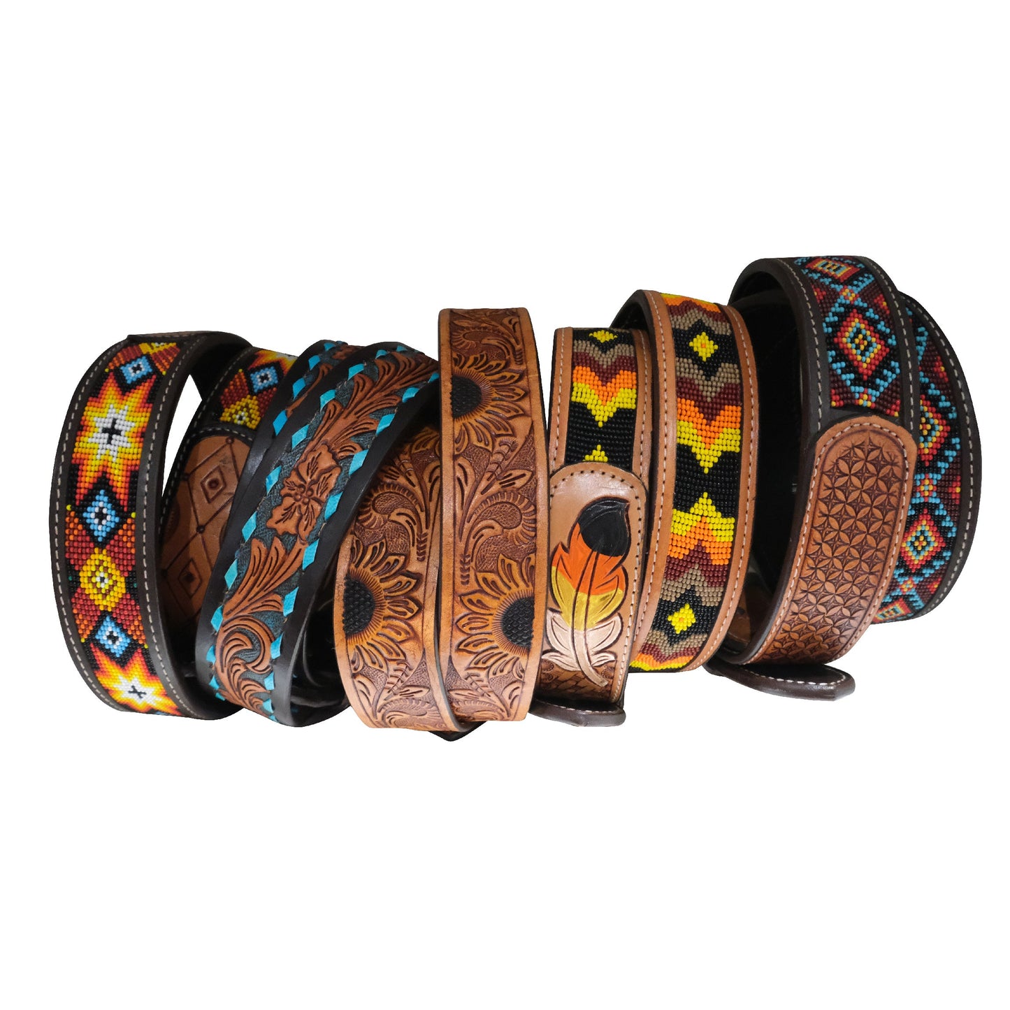Outback King | Beaded Western Belt | Cockatoo