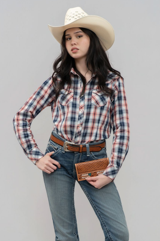 Outback King | Honey Don't Shirt | Orange/Black Check