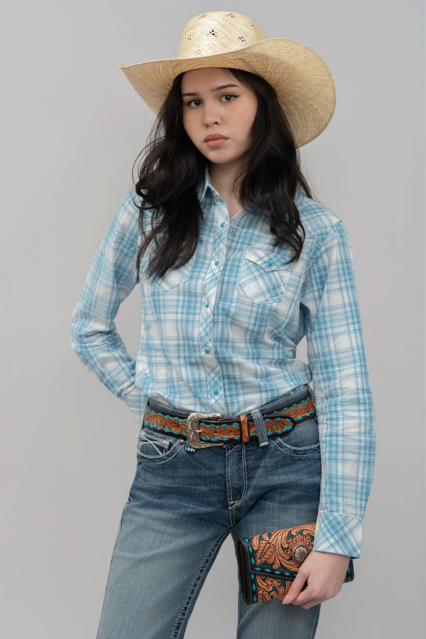 Outback King | Honey Don't Shirtt | Blue/Grey Check