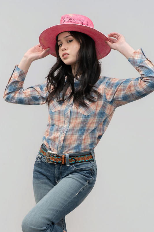 Outback King | Honey Don't Shirt | Blue/Orange Check