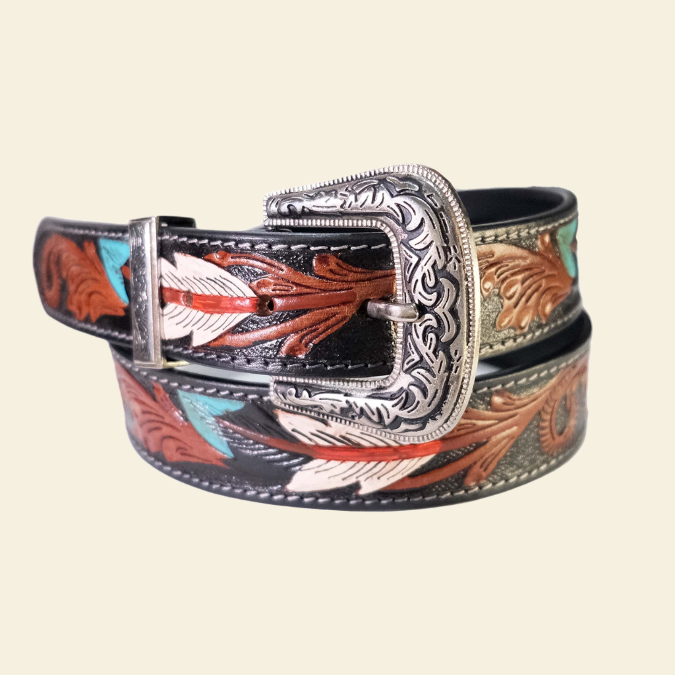小物 KENFORD EMBOSSED LEATHER BELT PAISLEY 7/16（水）POPUPにて発売開始予定】EMBOSSED LEATHER BELT