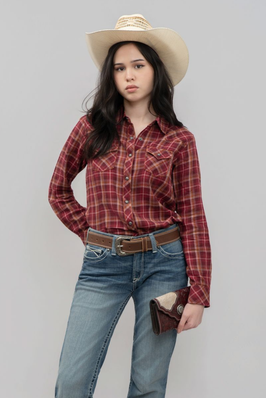 Outback King | Honey Don't Shirt | Red/Orange Check