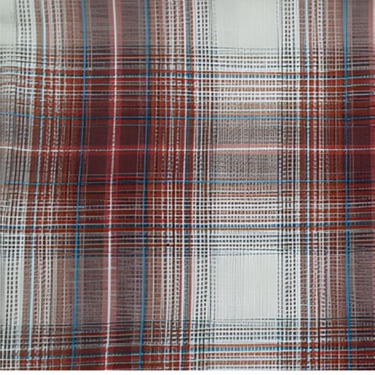 Outback King | Men's Frontier Logo Shirt | Brown/Red/Blue Check